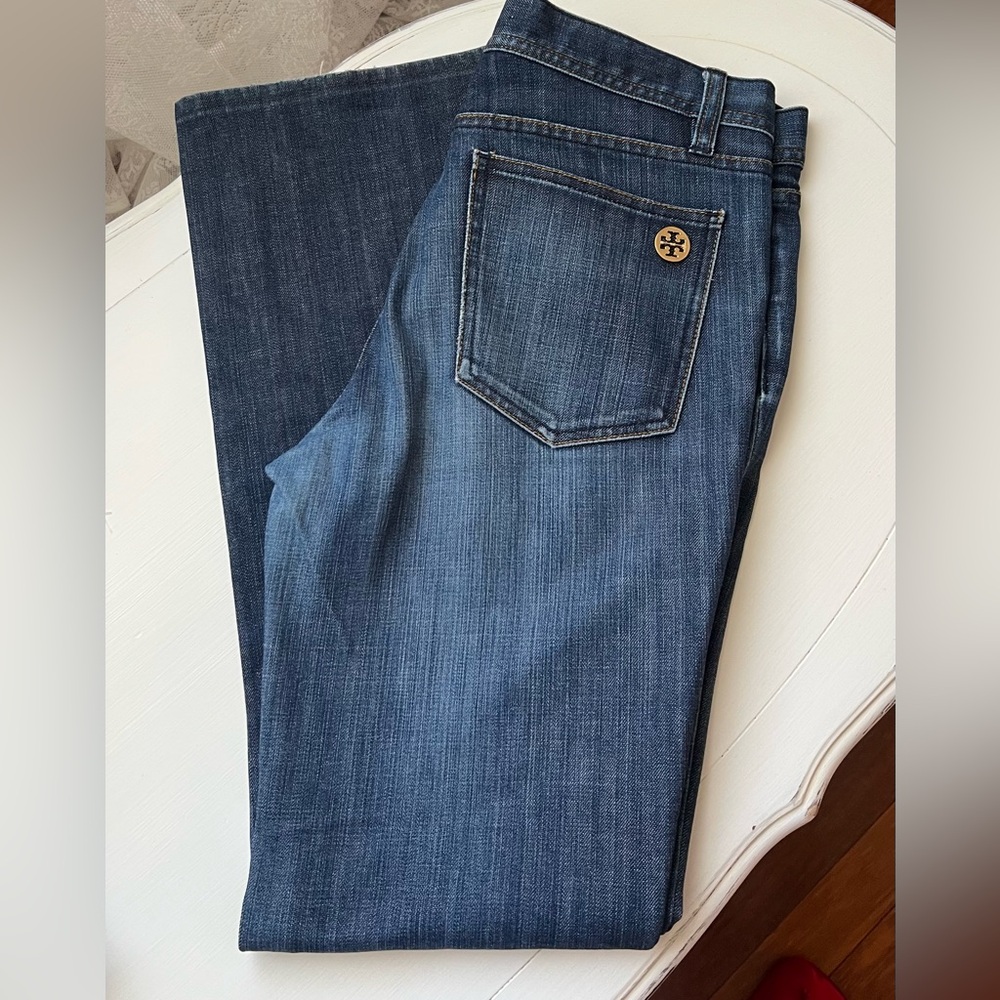 Tory Burch Blue Straight Leg Jeans with Classic Denim Style